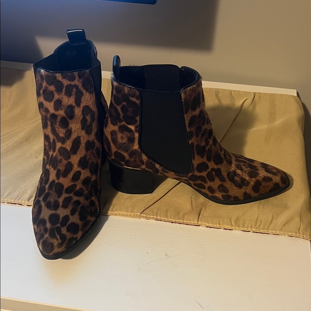 Nine West Leopard Print Ankle Booties